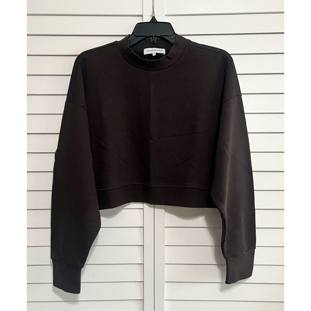 WeWoreWhat Chocolate Brown Crew Neck Sweater
